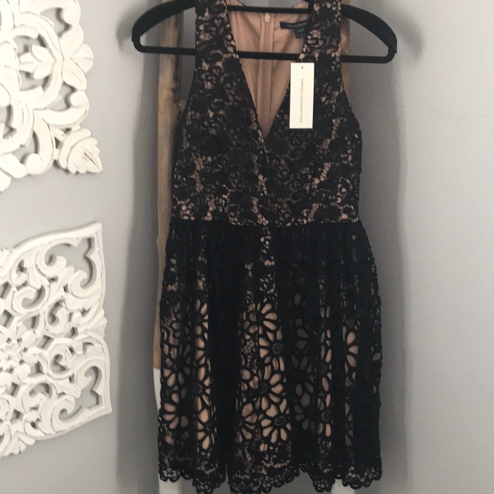 Lace dress nude and black
